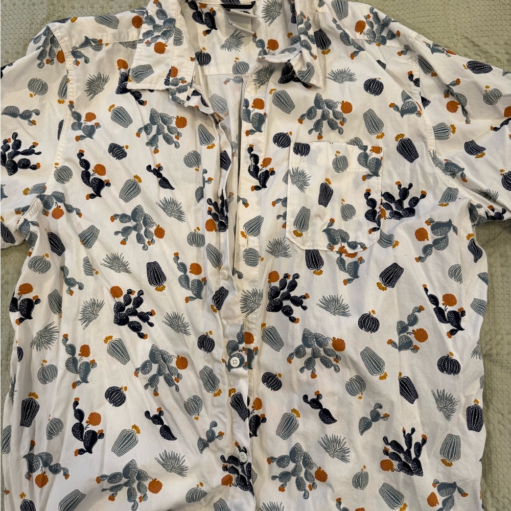 The North Face Cactus Pattern Shirt - White, Blue, Orange
